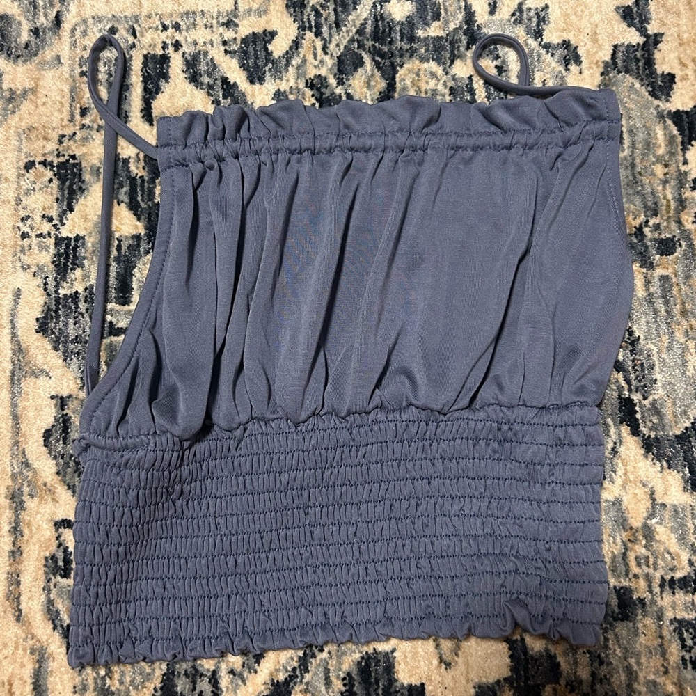 Final Touch Periwinkle Blue Low Back Tank Top